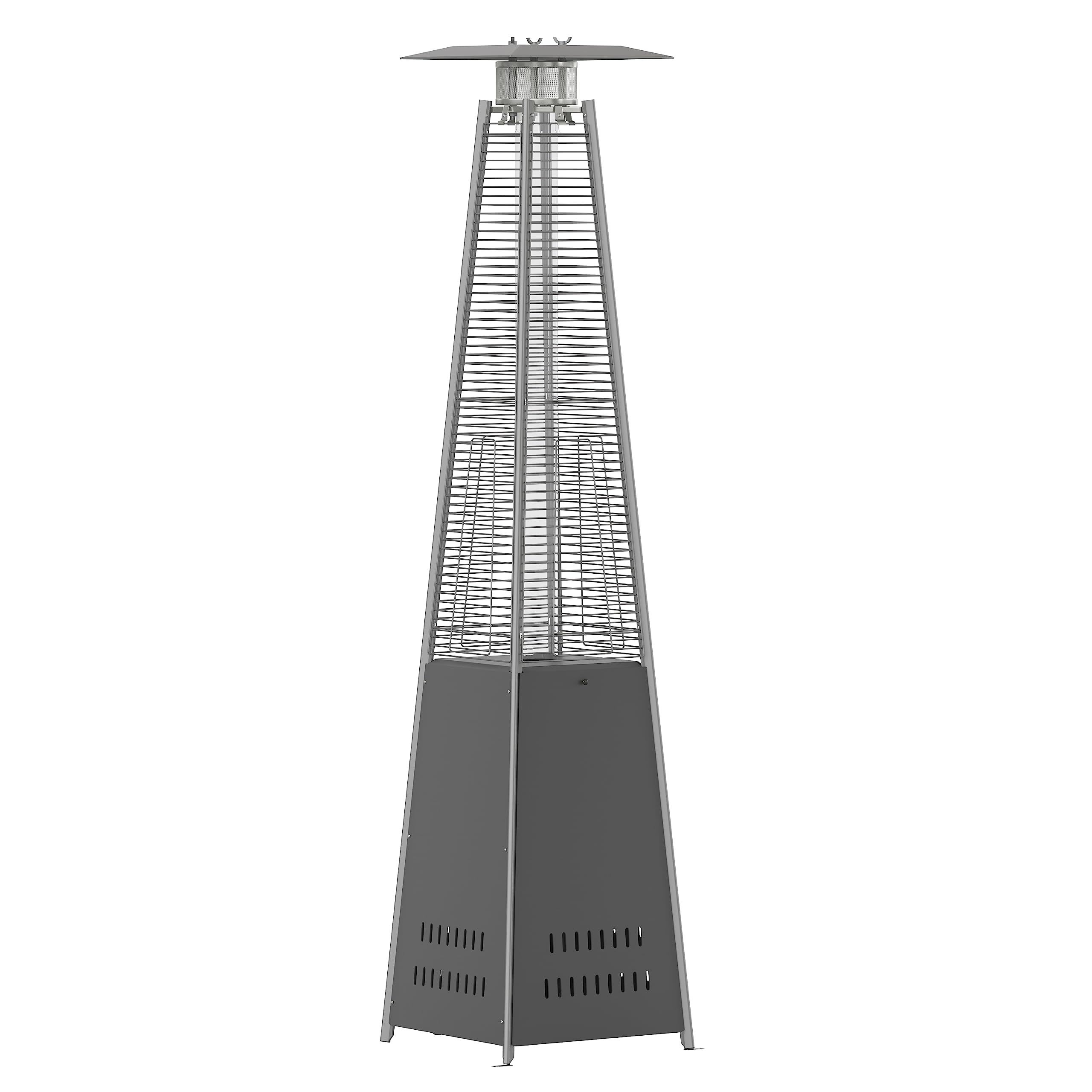 Photo 1 of ******FACTORY SEALED****Flash Furniture Outdoor Patio Heater with Wheels - Slate Gray - 42,000 BTU - 7.5 Feet Tall - Stainless Steel - For Residential and Commercial Use