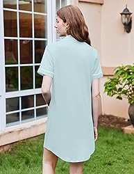 Ekouaer Nightgowns for Women Button Up Night Shirt