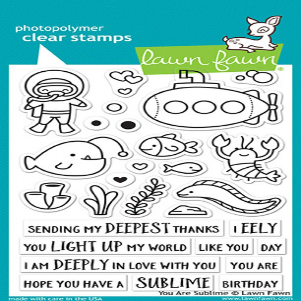 Lawn Fawn Clear Stamp Set You Are Sublime Set of 28 | 4" x 6"