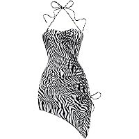 voluminous asymmetric ruffle mini dress FOCUS by Shani — Pinstripe Asymmetrical Ruffle Hem Dress in Black