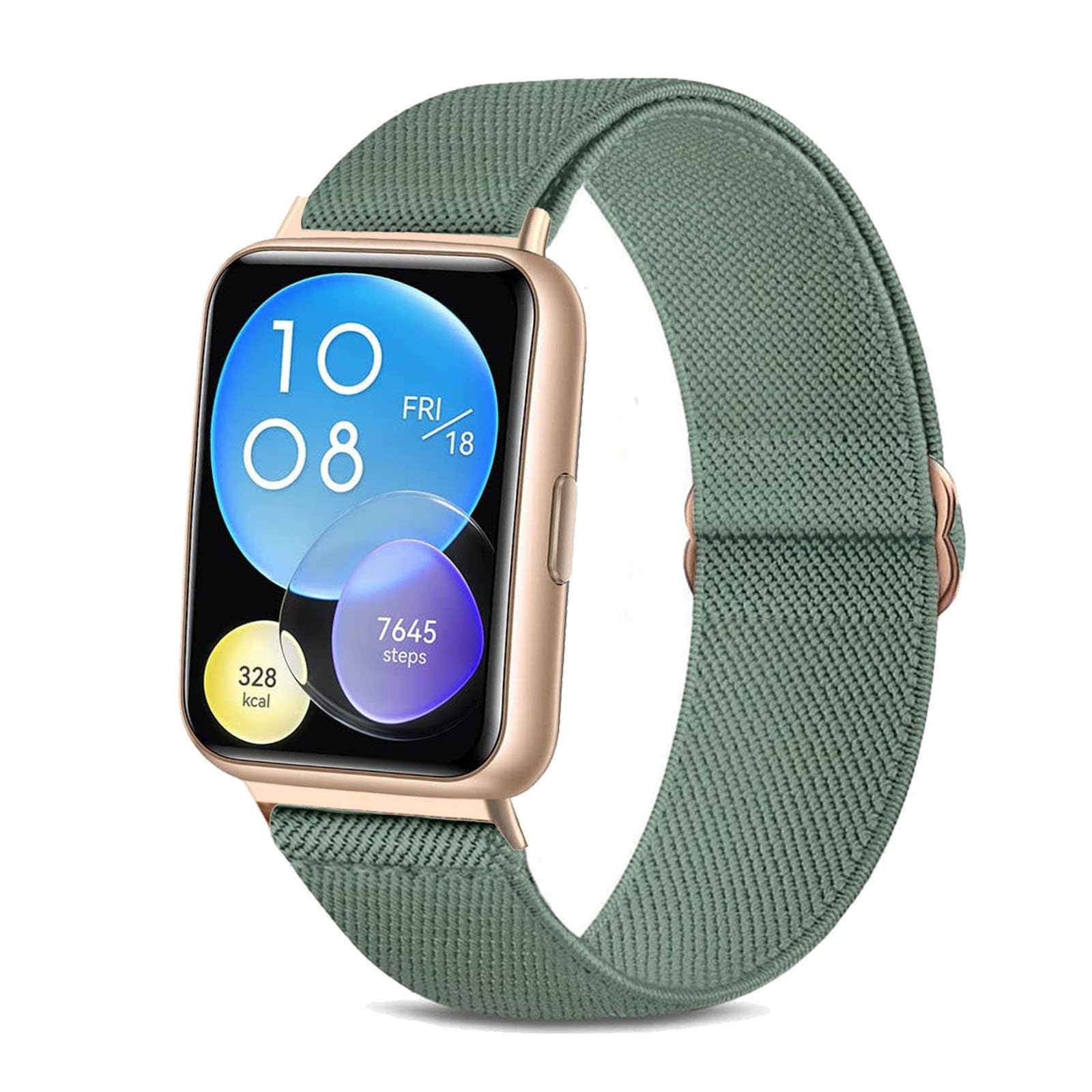 TUCOMO Elastic Nylon Strap Compatible with Huawei Watch Fit 2 Active/Elegant/Classic, Loop Stretchy Replacement Strap for Huawei Watch Fit 2 Men Women, Cactus
