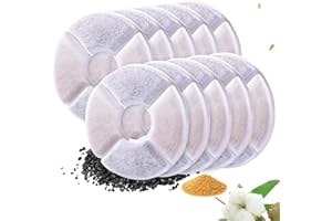 RBAYSALE Cat Water Fountain Filters 10 Pack Cat Fountain Filter Replacement, 3 Triple Filtration System, Activated Carbon Fil