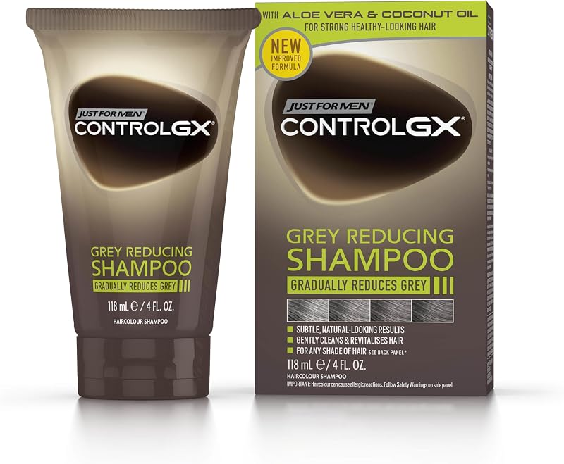 Just For Men Control GX Reducing Shampoo Grey Hair Coconut Oil Aloe Unscented