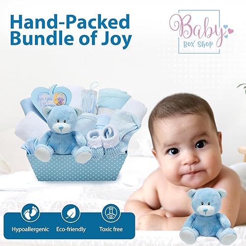 Baby Box Shop Baby Boy Gift Basket for New Born Baby Boys New