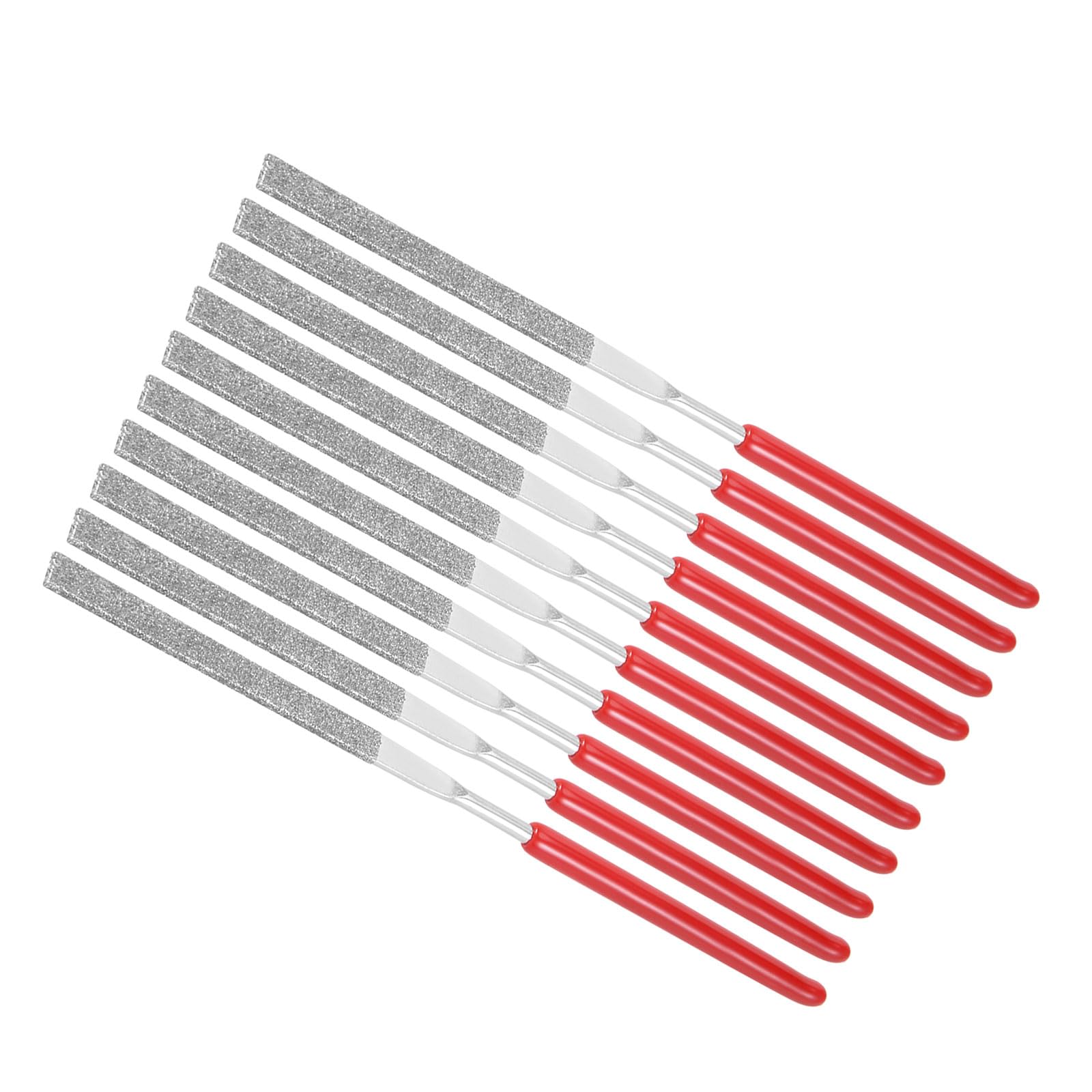 CoCud Diamond Coated Needle File, | 150 Grit 2mm Shank 100mm Length|, Diamond Flat Files Sharpening Tool - (Applications: for Metal Glass Stone), 10-Pieces