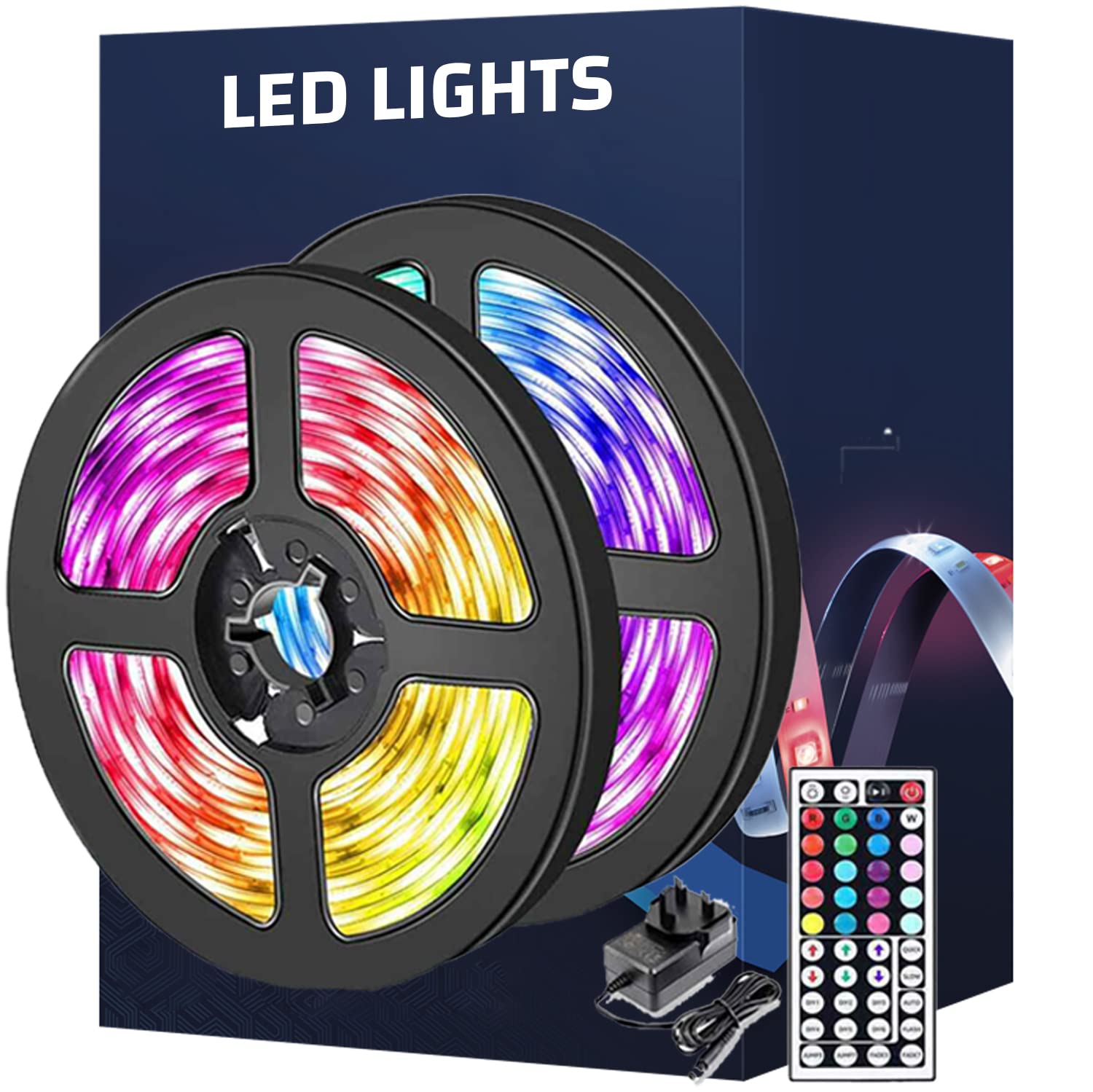 MEEMGREEN Led Strip Lights 10m Multicolour RGB with IR Remote for Bedroom, Living Room, Kitchen, Kids Room, Party, Gaming Room