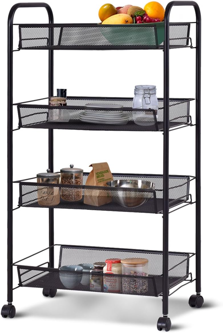 Best 4-Tier Kitchen Cart Black