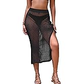 Bsubseach Women's Crochet Cover Up Skirt 2025 Knit Beach Skirts Coverups for Swimwear S-XL