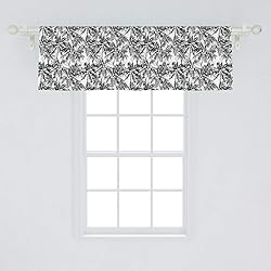 Ambesonne Palm Tree Window Valance, Monochrome