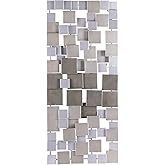 SEI Furniture Wavson Wall Sculpture, Geometric 3D Design, Unique Mounting Wall Art, Silver, 47.00" x 2.25"