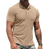 NITAGUT Men's Polo Shirts Shorts& Long Sleeve Casual Slim Fit Workout Shirts