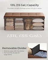 SONGMICS MAZIE Collection Storage Ottoman Bench 110 cm Folding Foot Rest view 5