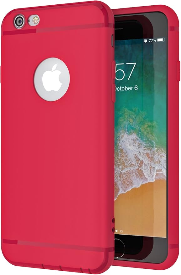 Iphone 5 5s Se 16 Case Red Ultra Thin Slim Fit Light Soft Protection Tpu Flexible Simple Rubber Matte Silicone Protective Cover Red Free Film Screen Protector Amazon Co Uk Electronics