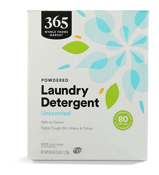 365 BY WHOLE FOODS MARKET, POWDERED LAUNDRY DETERGENT, UNSCENTED, 80 HE LOADS, 80 OUNCE