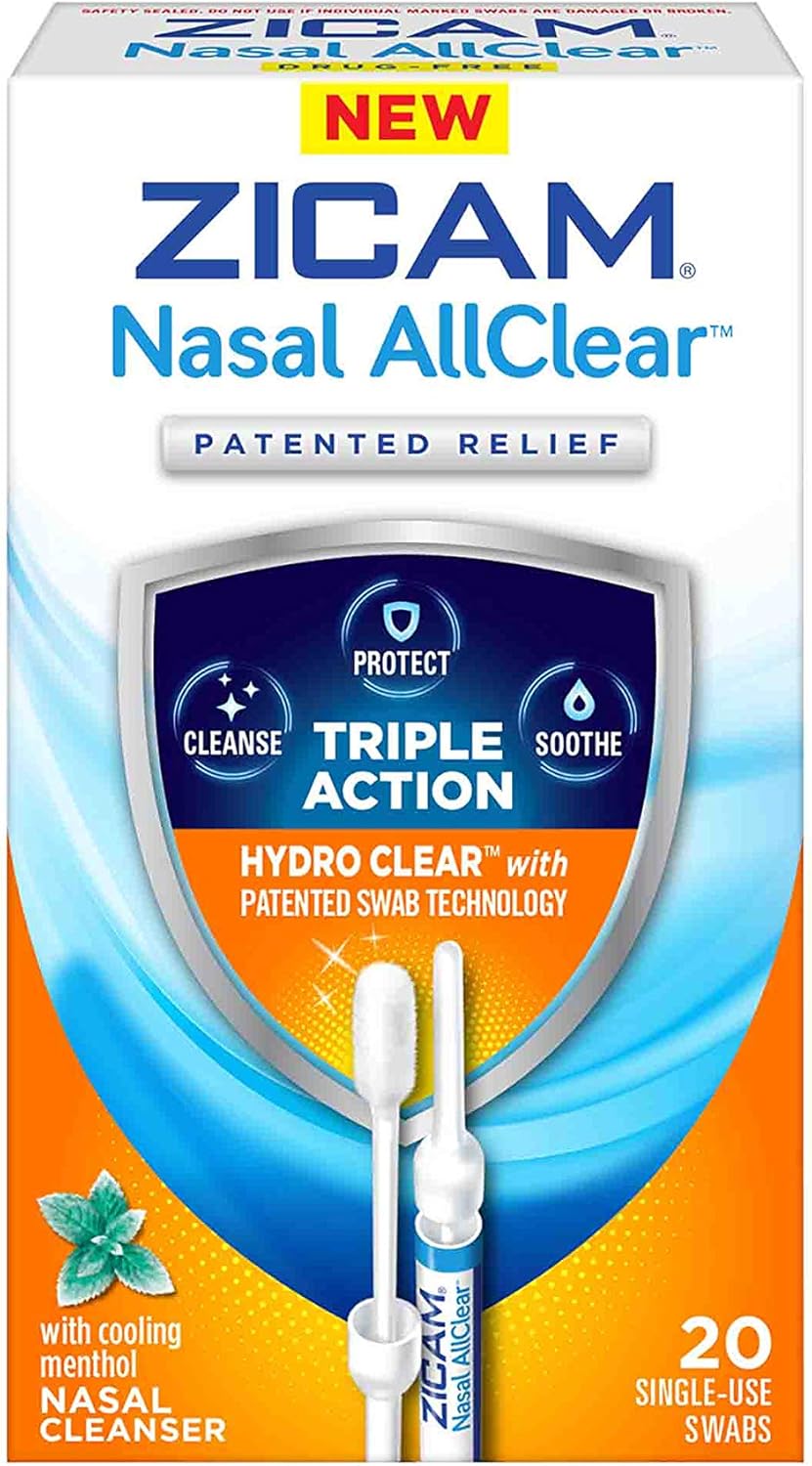 Zicam Nasal AllClear Triple Action Nasal Cleanser with Cooling Menthol, 10 Count: Health & Personal Care