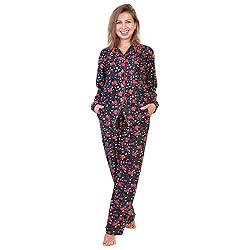 Angelina Womens Pajama Set with Notch Collar and