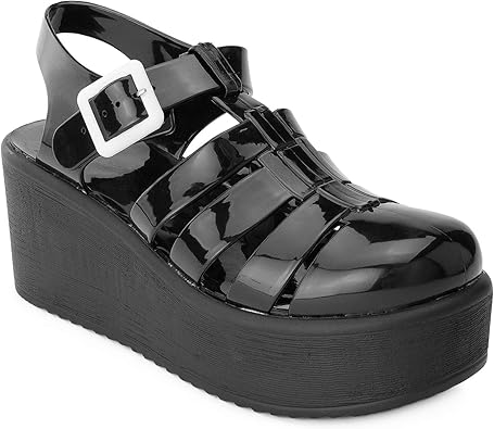 women's platform jelly sandals