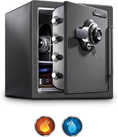 SentrySafe Fireproof Waterproof Steel Home Safe with Dial Lock 34.8L SFW123DSB