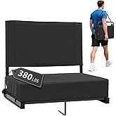 Sekey Stadium Seats with Back Support - 18.4" Wide | 3.2" Thick Cushion, Backrest, Larger Seating Area, 380 lbs, Locking Bleacher Clips, for Outdoor Events