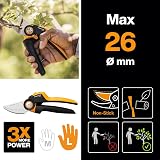Fiskars X-Series PowerGear P961 Bypass Pruner L 22.2 cm Black Orange view 2