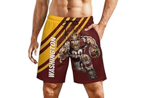 DIYBA4S Men's Football Shorts City Mascots Beach Trunks Casual Pants Game Day Gifts for Football Fans Men S-3XL