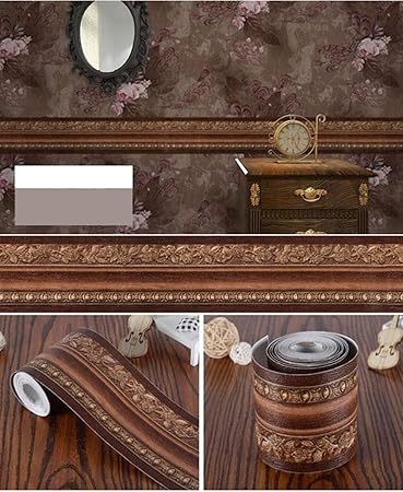 Wallpaper Border 196 8 X 4 2 Peel And Stick Borders Wall Decor For Bedroom Living Room Bathroom Amazon In Home Improvement