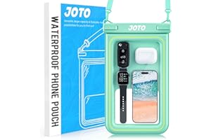 JOTO IP68 Large Waterproof Floating Phone Pouch, Floatable Dry Bag Cellphone Holder Case for iPhone 15 14 13 Pro Max Galaxy S24 S23 Ultra, Waterproof Wallet for Cash Card Watch, Beach Essential -Green