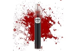 FIVEFULU Fake Blood Splatter Spray Makeup, Halloween Vampire Drip Effect Blood Washable for Face, Body & Clothes Vampire Clown Monster Zombie Costume Cosplay SFX Makeup (0.33 OZ * 1PC)