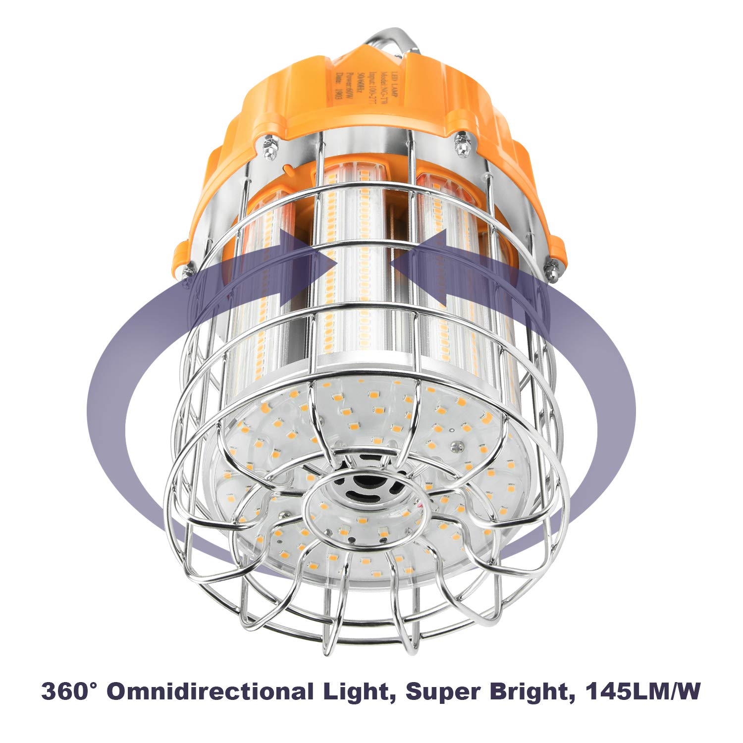 80W LED Temporary Work Light 5000K 11 600LM Portable Construction Drop