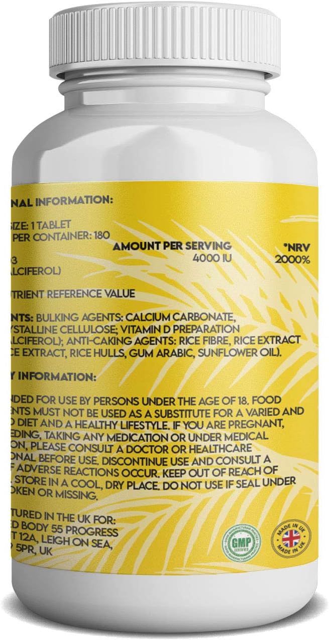 Vitamin D3 4000 IU Micro Tablets - 365 Day Supply, Easy to Swallow High Strength Premium Sunshine Vitamin - Image 5