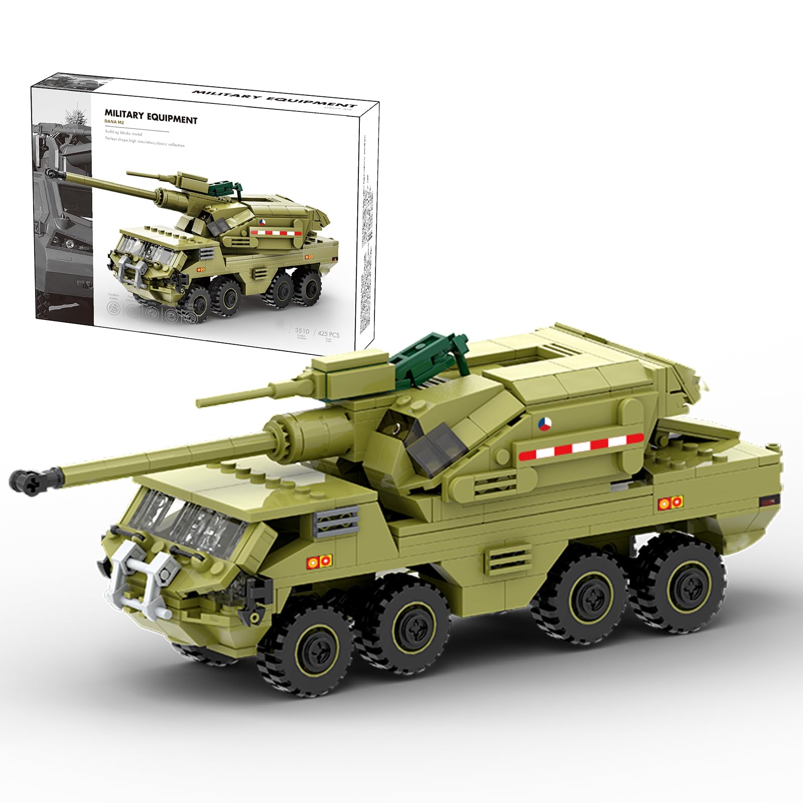 MEIEST Military Vehicle Building Blocks Sets,Armored Model Brick Set Highly Detailed Set for Military Enthusiast, Teens and Adults (DANA M2) — image 1