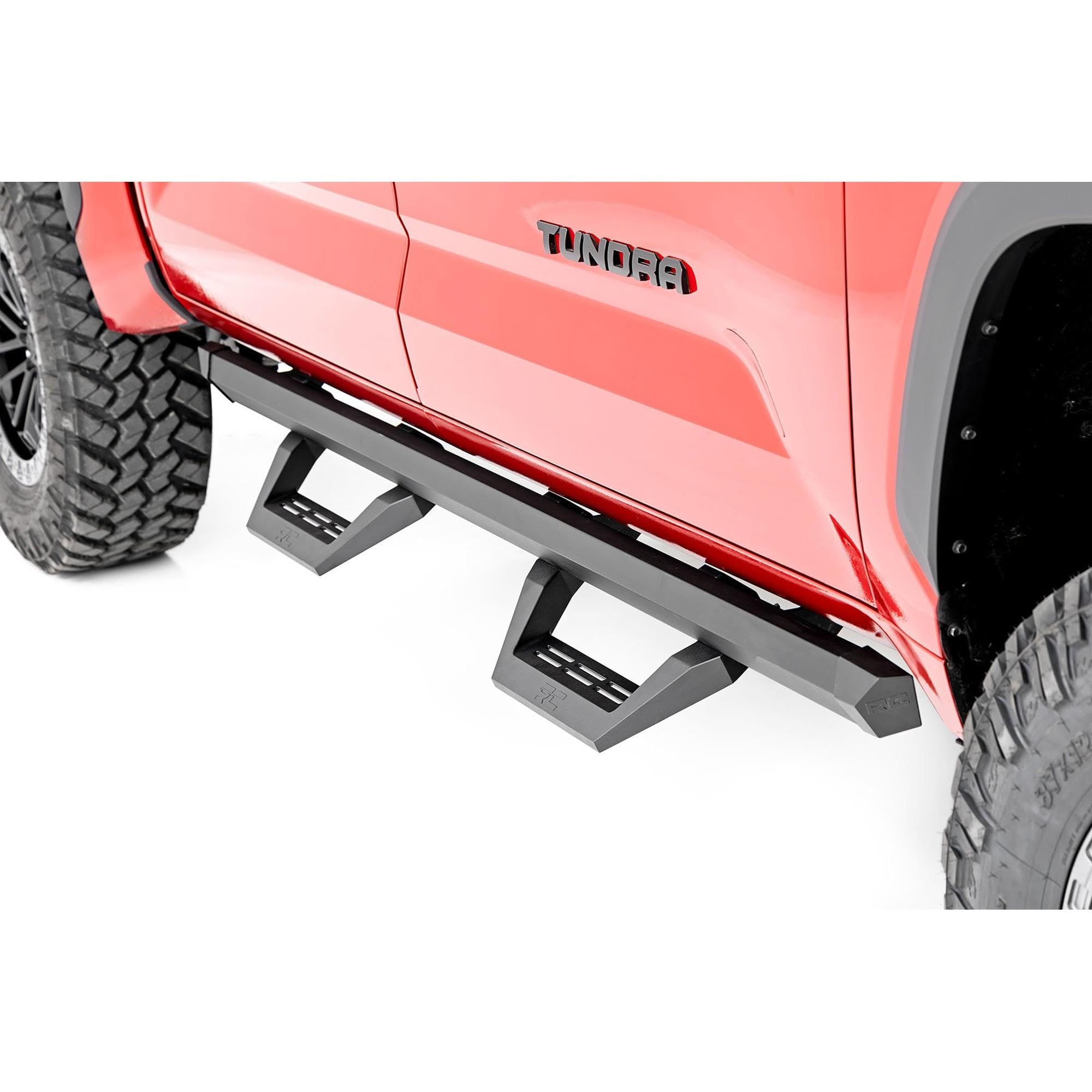 Photo 1 of Rough Country SRX2 Adjustable Aluminum Steps for Toyota Tundra (2022-2025) - CrewMax Models - Modular Running Boards with Slide-Adjust Steps