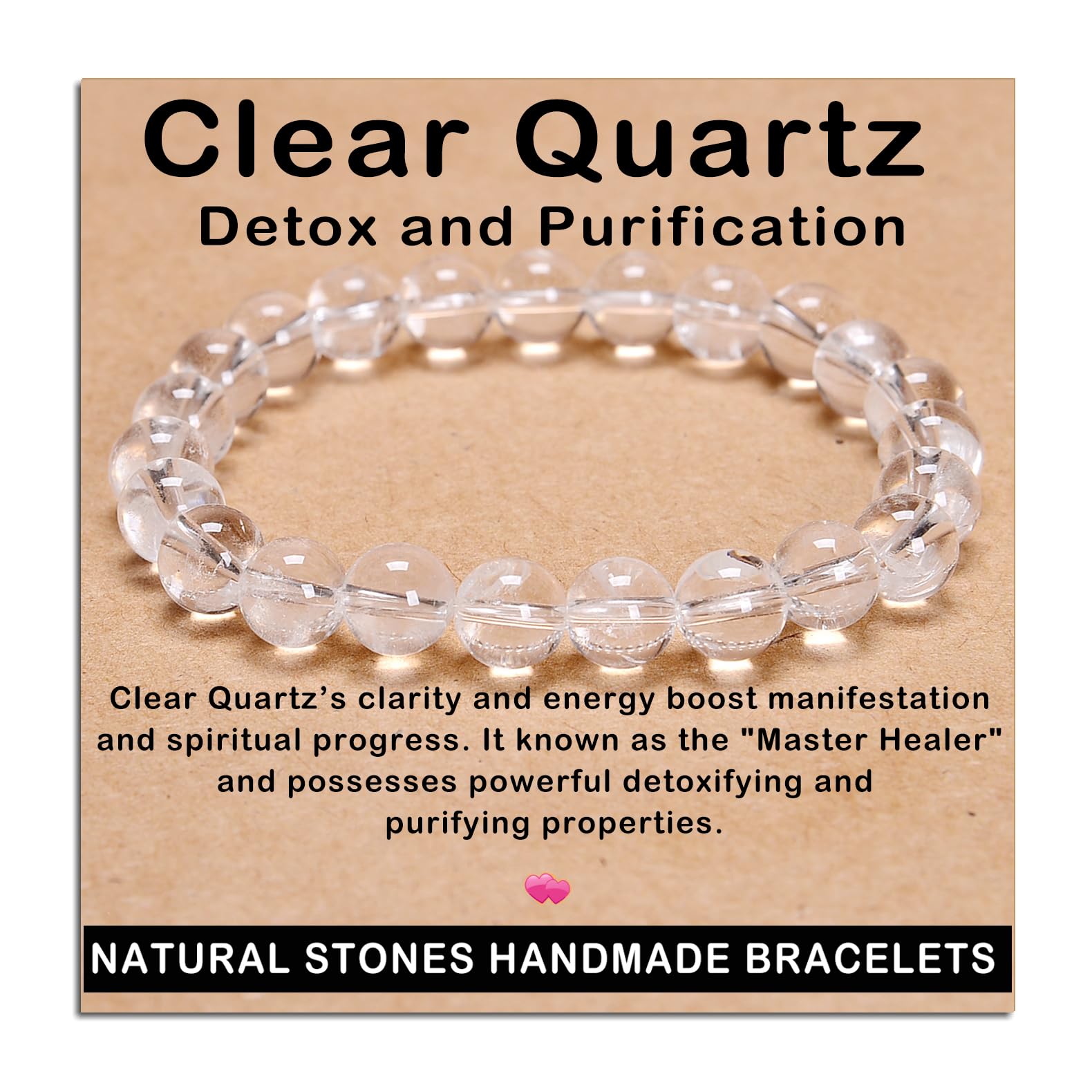 AD Beads Handmade Gemstone Stretch Elastic Bracelet