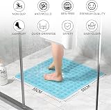 XIYUNTE Shower Mat Non Slip Anti Mould 53x53cm Clear Blue view 2