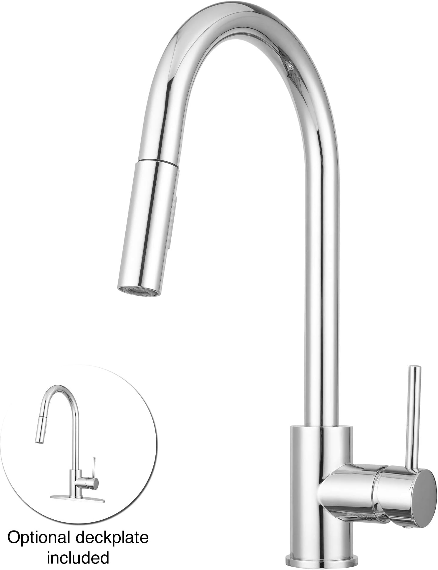 Pacific Bay Bellevue Swivel Kitchen Sink Faucet with in-Line Pull-Down Toggling Sprayer (Chrome)