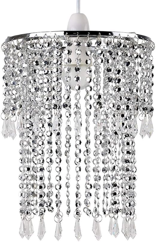 Elegant Modern Sparkling Chrome Acrylic Crystal Jewel Bead Effect