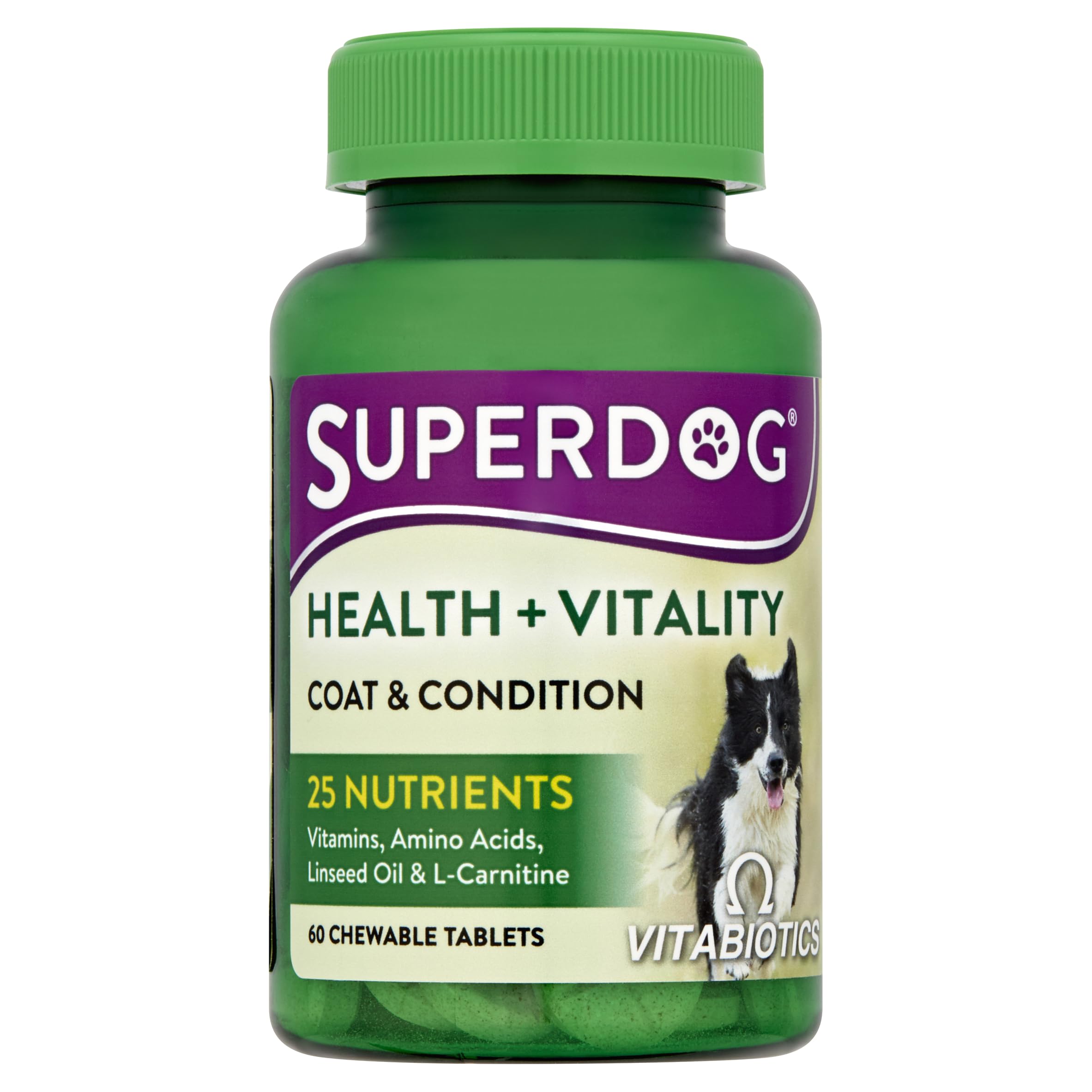 Vitabiotics Superdog Health and Vitality | Comprehensive Supplement For Dogs, with Linseed Oil, Ginseng & Vitamins A, C, D & E | From UK's No.1 Vitamin Company