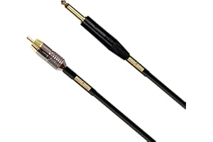 Mogami Gold TS-RCA-12 Unbalanced Audio Adapter Cable, 1/4" TS Male Plug and RCA Male Plug, Gold Contacts, Straight Connectors, 12 Foot
