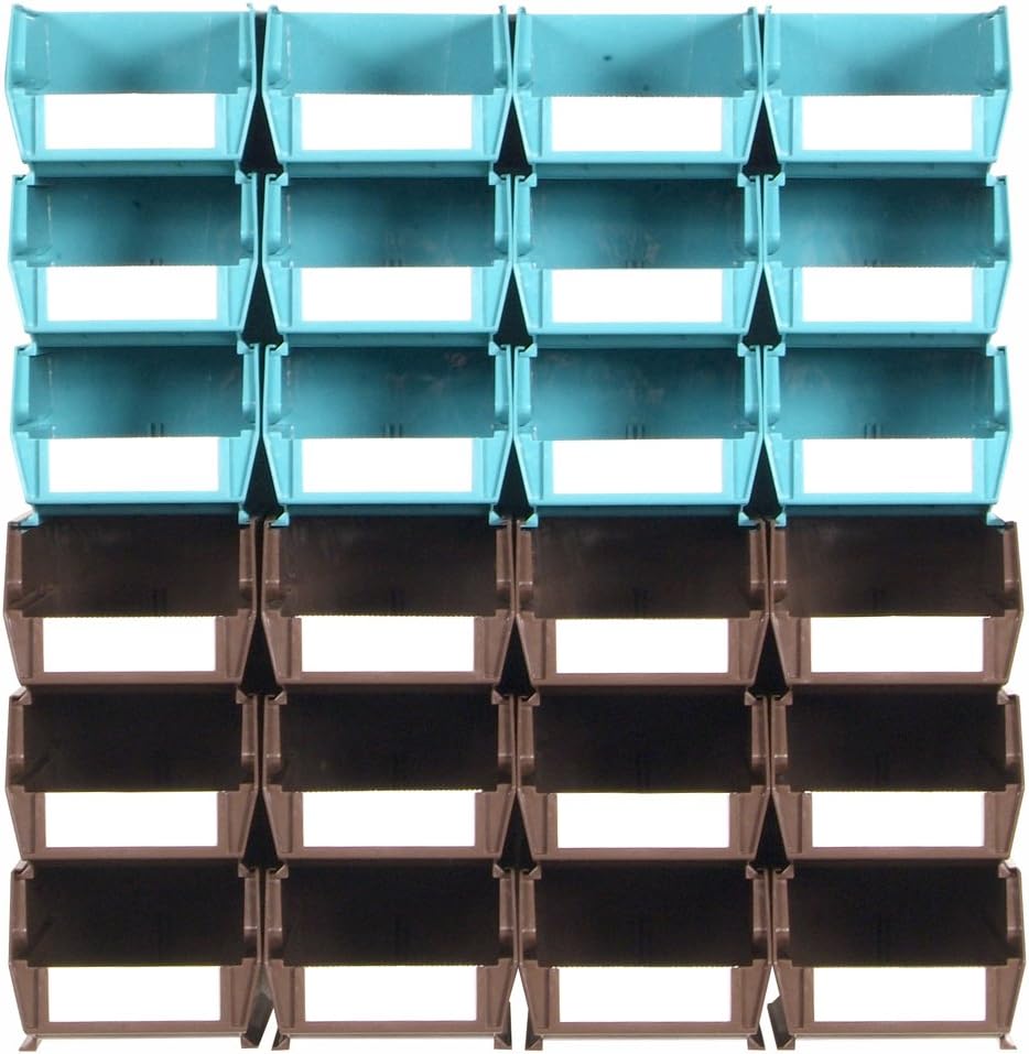 Triton Products 3-1020TBRWS Bin Wall System, Teal/Brown