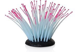 Emotionlite Aquarium Plants, Artificial Fish Tank Resin Decorations Decor Red & Blue Fluorescent Sea Urchins 1 Pack