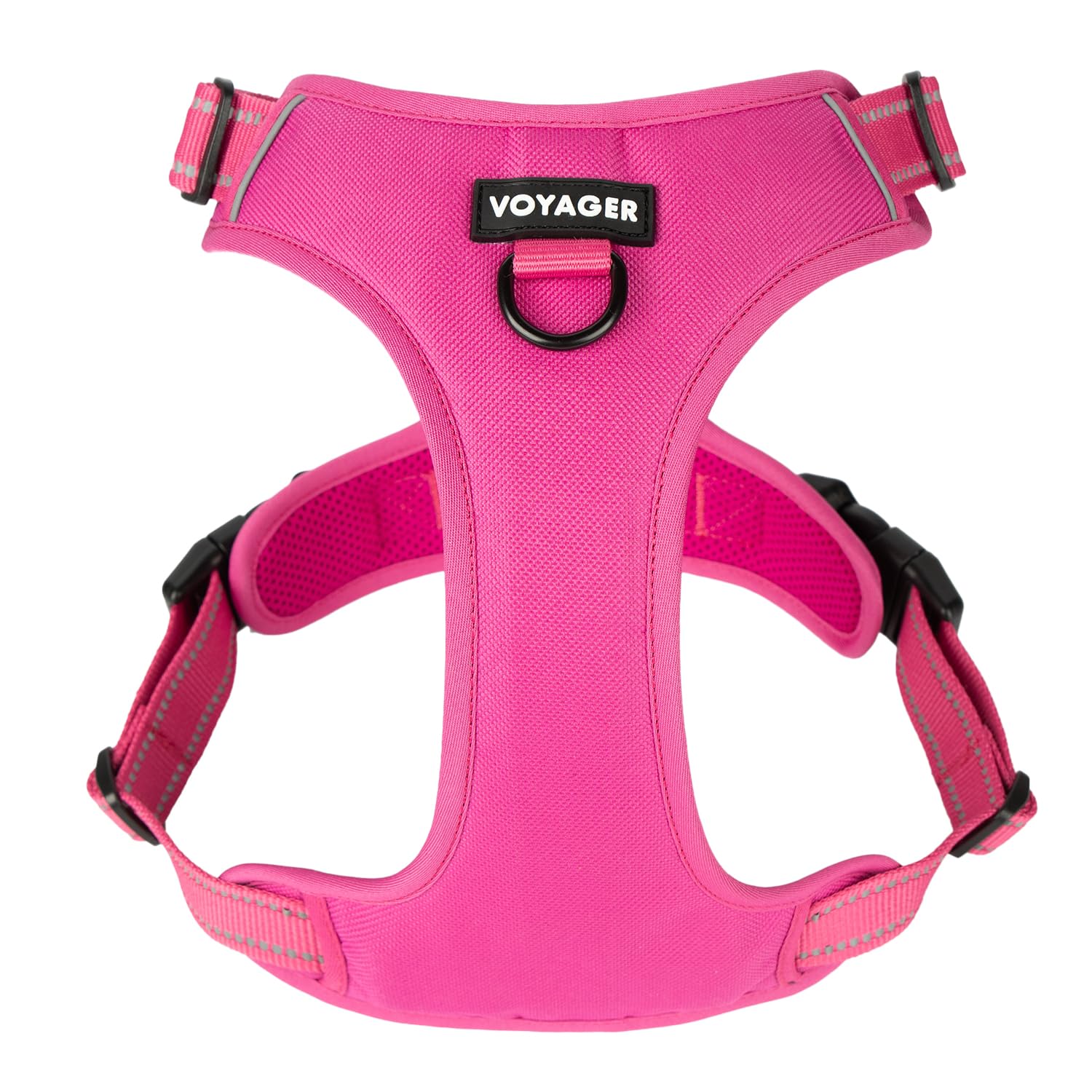 Voyager Dog Harness Dual Leash Attachment No-Pull Control Adjustable Soft but Strong Pet Harness for Medium and Large Dogs with 3M Reflective Technology - Fuchsia, XL (Chest: 28 - 37") โ image 1