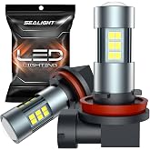 SEALIGHT H11 H8 H16 LED Fog Light Bulbs or DRL, Real 360&deg; illumination Fog Bulbs, 6000K 400% Brightness Upgraded, H16 Front Fog Lamp,Non-polarity, Pack of 2, Plug&amp;Play