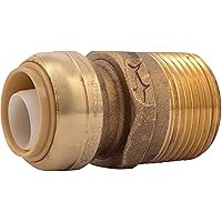 SharkBite 3/4 x 1 Inch MNPT Adapter, Push to Connect Brass Plumbing Fitting, PEX Pipe, Copper, CPVC, PE-RT, HDPE, U139LFA