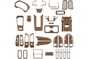ZENGZJCX 32 Pcs for 2024 2025 Grand Highlander Interior Modifications Cover Trim 2025 Toyota Grand Highlander 10 Models Hybrid Armrest Box Panel Cover 2025 Grand Highlander ABS Accessories(Wood Grain)