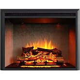 RICHFLAME Edward 33 Inches Electric Fireplace Insert | Weathered concrete interior, Crackling sound, Remote, 750/1500W heater, Realistic logset