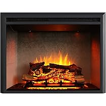 Amazon.com: RICHFLAME 33 Inches, Edward Electric Fireplace Insert with Fire  Crackling Sound, Weathered Concrete Interior, Remote Control, 750/1500W,  Black : Home u0026 Kitchen