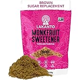 Lakanto Brown Monk Fruit Sweetener With Erythritol, Brown Sugar Substitute Sweetener For Baking, Coffee, Oatmeal & More, Keto