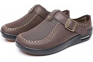 VibeCraft Men's Extra Wide Diabetic Clogs - Adjustable Hook-and-Loop Strap Potato Shoes, Zero Drop Slip-On Mules for Swollen,