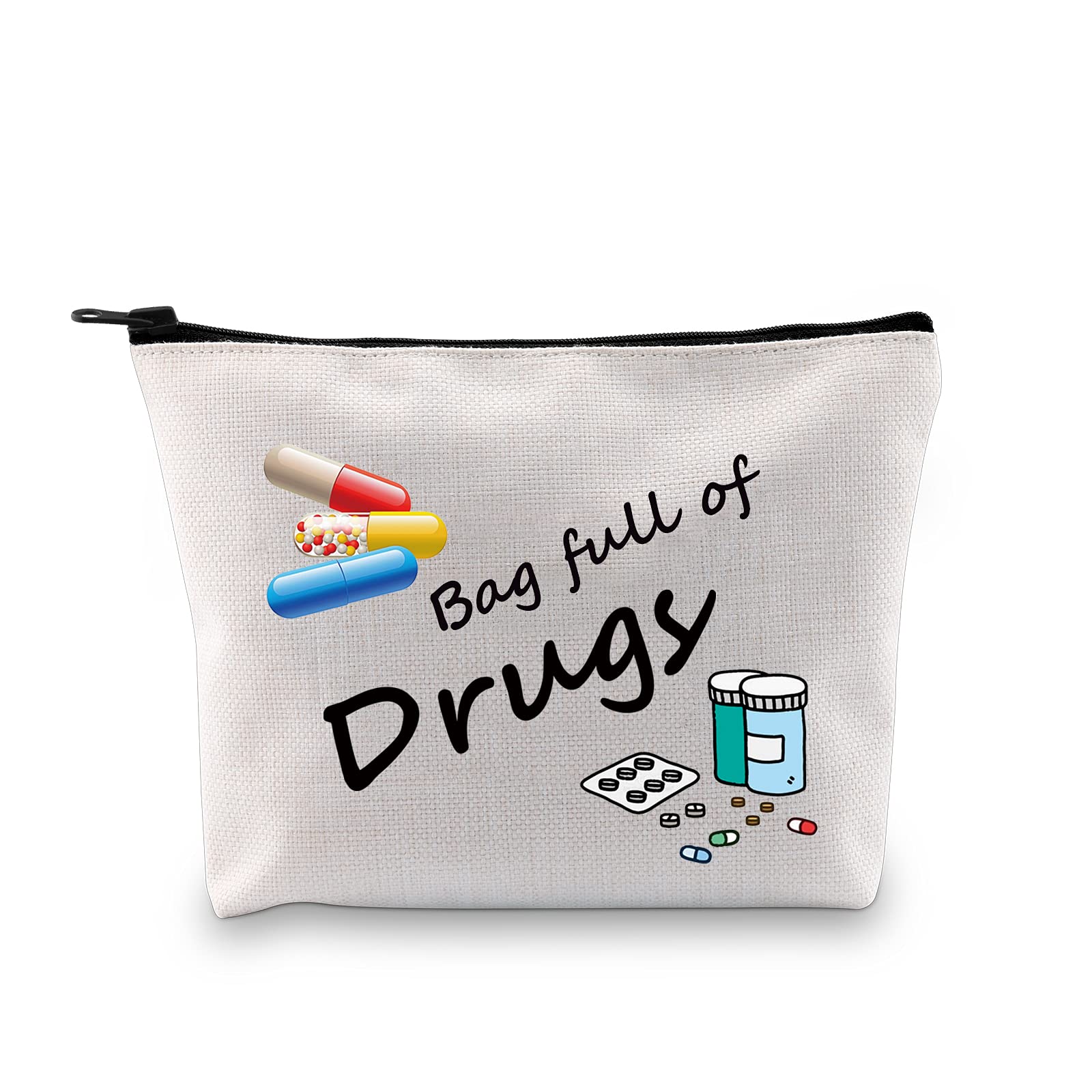 Funny Drugs Bag - Travel Drug Storage Pouch - Cosmetic Bag - Medicine Pill Organizer Case