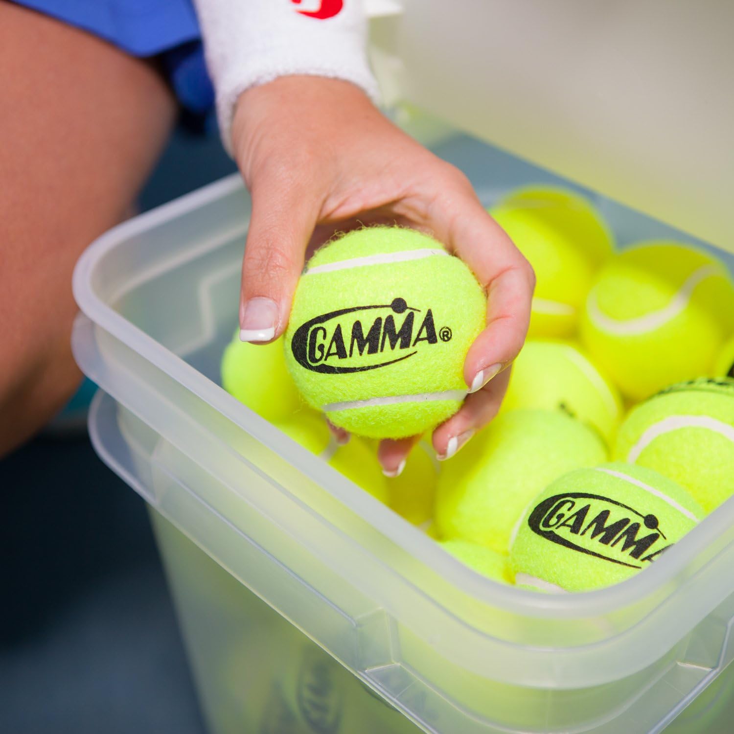 GAMMA Pressureless Tennis Ball Bucket| Case w/48 Practice Balls| Sturdy/Reusable/Portable Bucket to Replace Less Durable Tennis Mesh Bags| Ideal For All Court Types| Gamma Premium Tennis Accessories : Tennis Balls : Sports & Outdoors